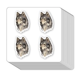 Wolf Stickers 1in for Scrapbooking, Arts, Craft, Kids DIY, Calendars Journals 80-Pack