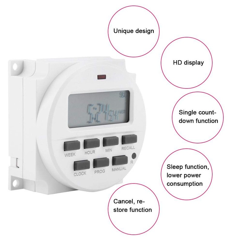 Digital Countdown Light Timer Plug with 16 On-Off Programs and