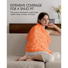 Kaisa Weighted Lap Blanket 5 lbs 23" x 29", Cozy Luxury Crystal Velvet Small Weighted Blanket for Adults, Portable Travel Weighted Blanket for Relaxation, All-Season Blanket, Machine Washable, Orange