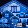oopswow Icicle Lights Outdoor Decorations 300 LED 33ft 8 Modes