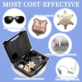CHIMUYU Ring Security Wedding Ring Bearer Gifts Suitcase Box Set