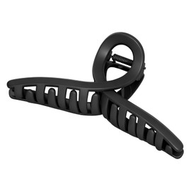 KISARG Large Hair Clip, Bangs Clip, Hair Holder, Clip, Secure Hold, Simple, For Those with Thick Hair, Does Not Damage Hair, Strong, Rust-Resistant, PC Resin, Length 13 cm, 1 Piece Set, Black