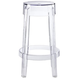 Ergode Casper Counter Height Stool | Elegant Silhouette Design | Transparent Acrylic | Non-Marking Feet | Set of 1