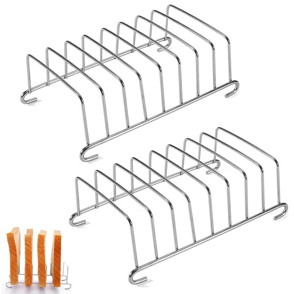 Pack of 2 Toast Racks, Stainless Steel Toast Rack, Silver