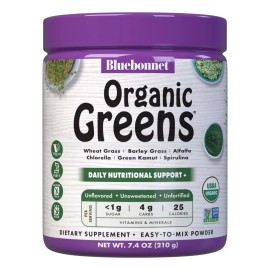 Bluebonnet Superfoods Organic Polvo Verde A Base De Plantas Sabor Sin Sabor
