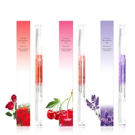 AOBOO Cuticle Oil Pen for Nails Care,Nail Oil For Strength,Nourish Moisten Care Nail Cuticle Oil To Reduce Nail Cracking and Dry for Weak Peeling Brittle and Thin Nails （Roses&lavender&cherries）