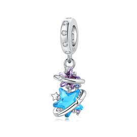 CYCUFF 925 Sterling Silver Charms Suitable for Charm Necklaces, Bracelet Pendants Beads Jewellery Gift for Women Family Friends (Star Charm)