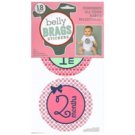 Belly Brags Baby Milestone Stickers, Girl, Circles, Pink, Green, Purple