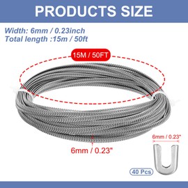 PATIKIL 50 Feet 304 Stainless Corset Boning Spiral Steel Metal Boning with 40 Steel Boning Tips Structure and Form for Corset Making Supplies (6mm WIDE)