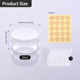 Pack of 20 Jars, 10 ml Empty Jars, Clear Jars, Cream Jars, Jars with Lid, Travel Sample Containers, Cream Jars for Filling Cosmetics, Lotions, Creams
