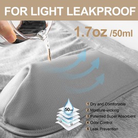 Battewa Incontinence Underwear for Men Washable Briefs Light Absorbent Leak Proof Underwear Urine 50ml, Mens Cotton Boxers Pack of 2 (Black,Large)