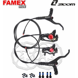 FAMEX RIDE Zoom EBike Hydraulic Disc Brake FR-ZHB875E 2-PIN Plug Power-Off Sensor Front & Rear 700mm & 1650mm Set 2 Piston for Mountain Bike MTB BMX (Black)