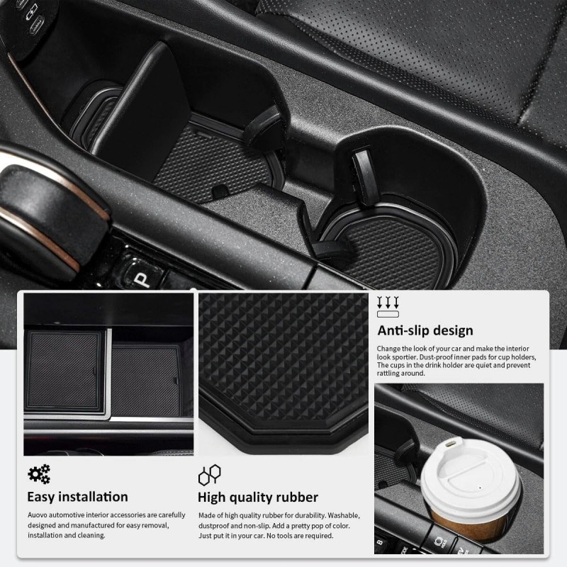 Auovo Cup Holder Inserts Liners for Toyota Crown Accessories 2023