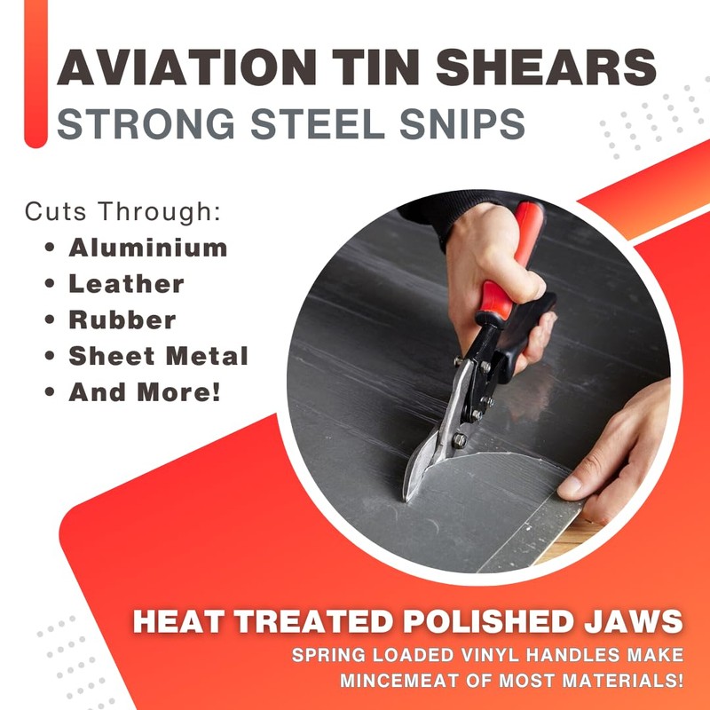 Aviation Tin Shears - Tin Snips, Metal Cutters, Spring Loaded