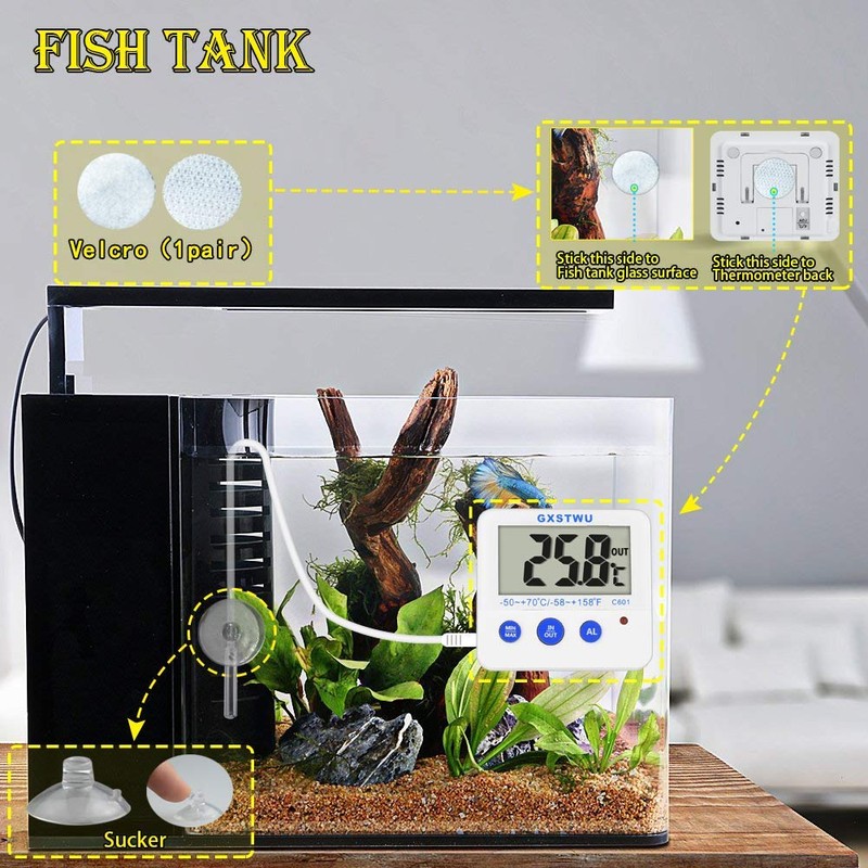 Fridge Freezer Thermometer Max/Min Memory GXSTWU High & Low Temperature