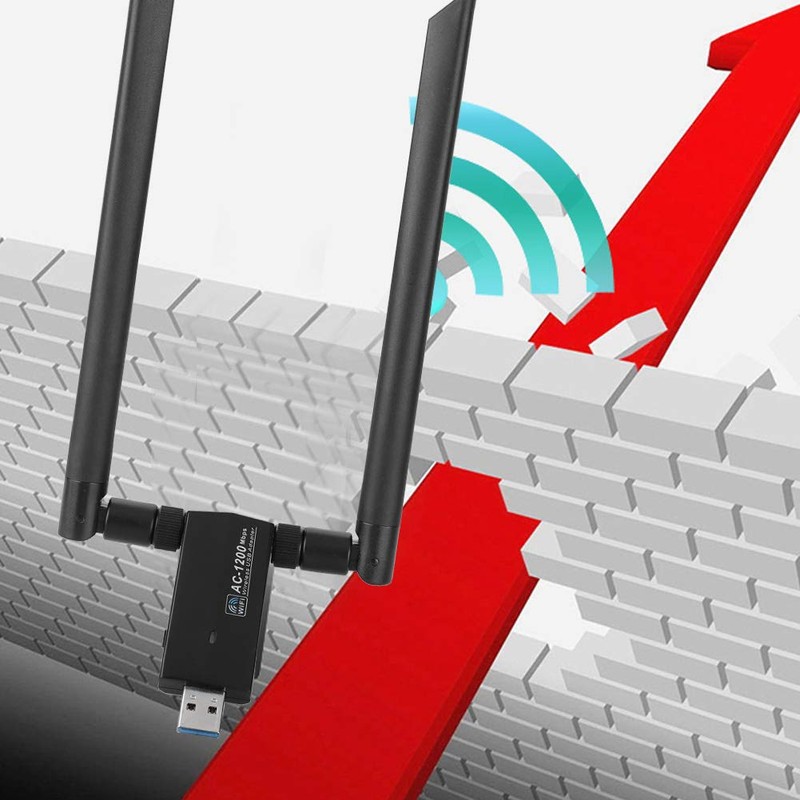 USB Network Card,RTL8812AU AC USB 2.4G/5.8G Dual-Band WiFi Dongle Adapter,Support