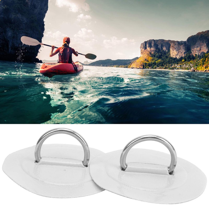 Inflatable Boat D‑Ring Pad, Stainless Steel + PVC D‑Ring Pad