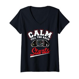 Womens SIM Racing Gloves Racing Simulator Wheels SIM Racer V-Neck T-Shirt