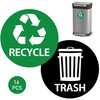 Bueake Pack of 16 Recycle Sticker for Trash Bins self
