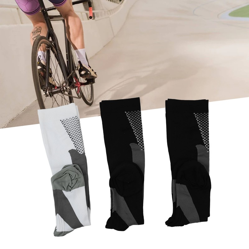 3 Packs Compression Socks Nylon Wire Ventilate Athletic Calf Socks