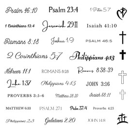 One Grace Foundations of Faith Christian Temporary Tattoos - Inspirational Scripture Selections - Motivational Bible Verse Words and Christian Cross Tattoos