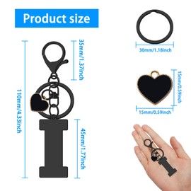 Fashion Alphabet Initial Letter Keychain Keyring Alphabet Keychain for Women Initial Letter Keyring Bag Charm Birthday Gift for Female Girls Women Girlfriend Heart Pendant Key Ring for Wallet Purses