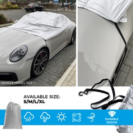 Simply CTC4 XL Water Resistant Car Cover with Elasticated Secure Fit - Protection Against Frost, Tree Sap, Dust and More - Universal Fit for Extra Large Vehicles - 325cm x 150cm x 50cm, Silver