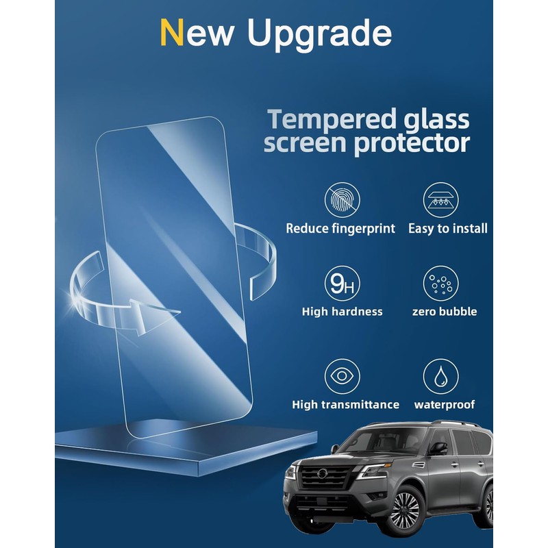 KOOGEN Tempered Glass Screen Protector for Nissan Armada 2021-2024,Infotainment Navigation