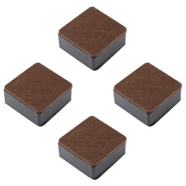 AUXBC 1.2 Inch Self-Adhesive Furniture Riser, Square Carbon Steel Bed Table Sofa Lift Heavy Duty Bed Riser, Adds 1.2 Inch Height with Felt Pad (4Pcs/Black)