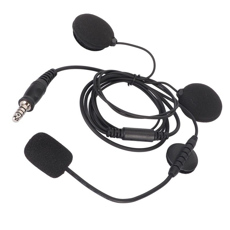 Motorbike Full Face Helmet Earpiece Mic 7.1mm Plug Two Way