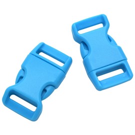 15 Pack Curved Side Quick Release Plastic Buckles for Paracord Bracelets Clasp/Pet Collar 15mm Webbing/Backpack Straps (Light Blue)