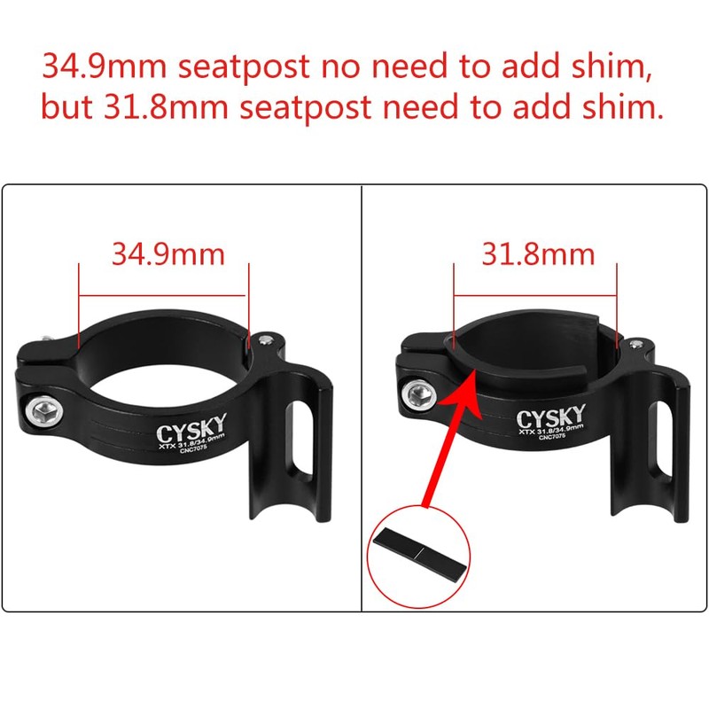 CYSKY Braze On Front Derailleur Adapter 34.9mm with 31.8mm Conversion