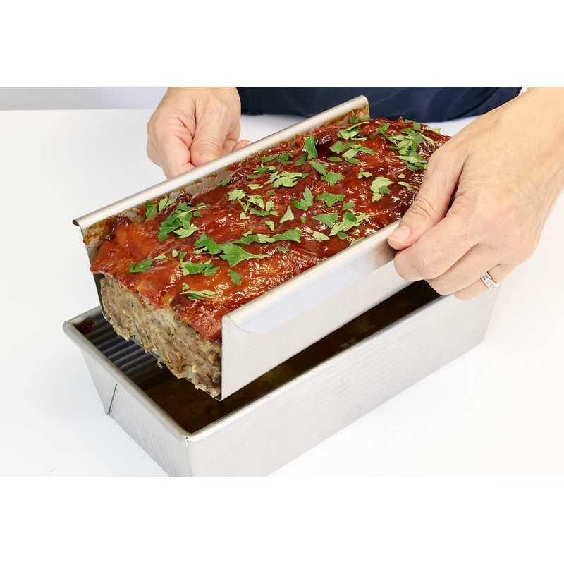 USA Pan Bakeware Aluminized Steel Meat Loaf Pan with Insert