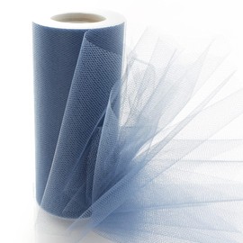 HairBow Center LLC 6inch Premium Tulle Fabric Roll For Crafts, Wedding, Party Decorations, Gifts - Antique Blue 100 Yards, Antique Blue