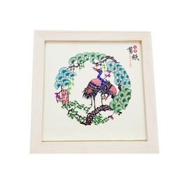 Chinese Decorations,Chinese Paper Cutting Art,Natural Wood Frame Handicrafts Environmentally Friendly Chinese Paper Cut, Auspicious Good Luck Pattern Home Decoration,Chinese Gift,6x6/8x8