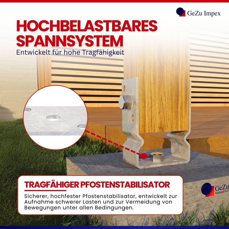U-Post Support for Doweling with Bead, Hot-Dip Galvanised 81 mm