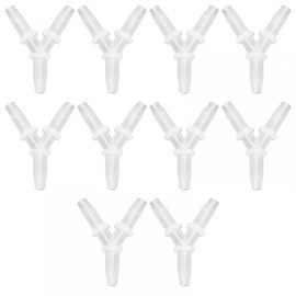 MiOYOOW Pack of 10 Aquarium Air Hose Connectors, Y Shaped Aquarium Air Valve, Hose Connector, 3-Way Aquarium Connector Hose Connector for 0.16 Inch or 3/16 Inch Air Hoses