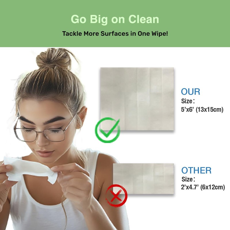 SOLWST Optix Lens Cleaning Wipes - 100 Pre-Moistened, Individually Wrapped