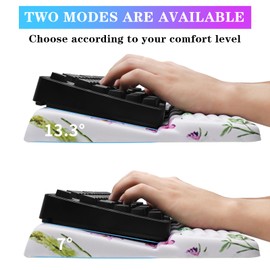 Computer Keyboard Stand with Wrist Rest, Ergonomic Tilted Keyboard Holder - Keyboard Riser with Wrist Pad - Keyboard Tray Support for Office Home - Scattered Flowers