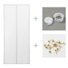 White No-Drill Magnetic Entrance Door Mosquito Net 90x210