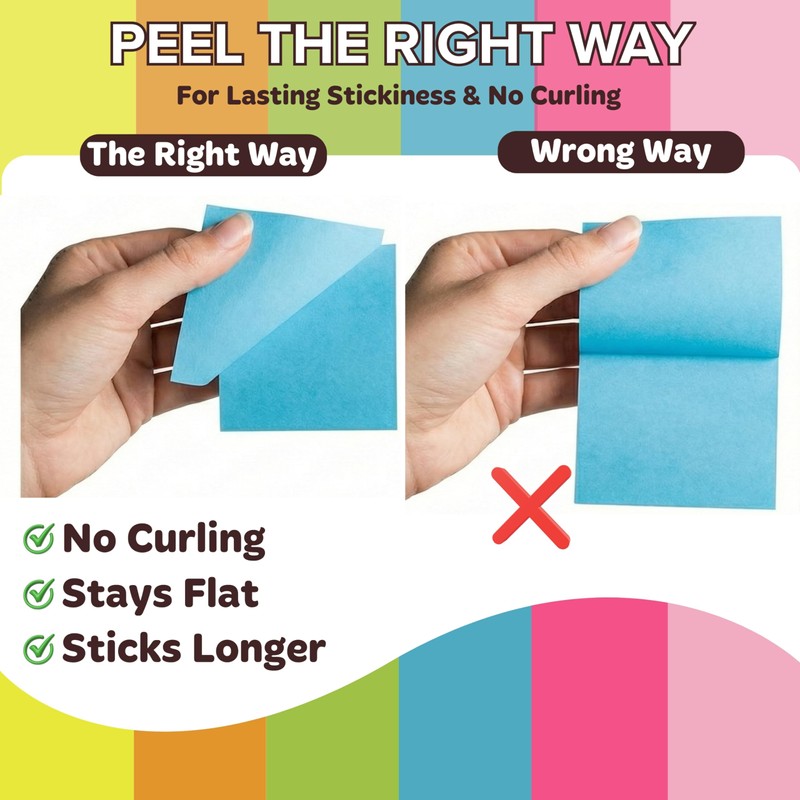 Infiniko Sticky Notes 3x3 (12 Pads/1200 Sheets) – 2026 Improved