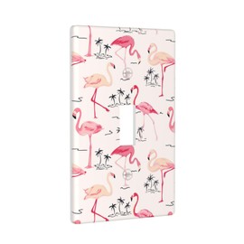 Pink Flamingo 1 Gang Light Switch Cover Single Toggle Wall Plate Outlet Cover Decorative Faceplate Electrical Switchplate Home Decor 4.5" X 2.76"