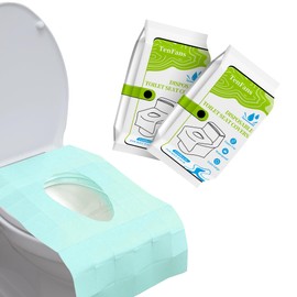 TenFans Disposable Toilet Seat Covers - Pack of 20 Individually Packed for Travel - Waterproof XL Covers for Adults and Children - Travel Accessories for Public Toilets, Camping, Aeroplane