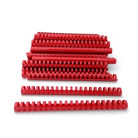 Alevar Plastic Spiral Binding Spines 21 Rings Diameter 22mm A4 Size Capacity 151 to 180 Sheets Red Pack of 50