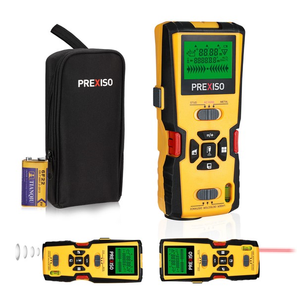 PREXISO 5-in-1 Stud Finder with Laser Level Marking & Ultrasound