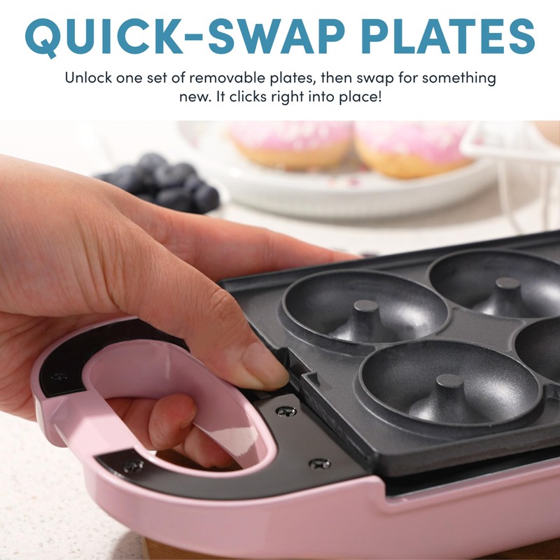 AROMA® Swap & Flip Waffle Maker with Removable Plates: 3-in-1