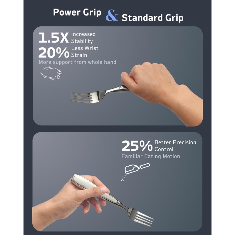 BaseSmall 4-Piece Weighted Utensils for Tremors and Parkinson's (7 oz