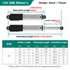 Stroke 75mm 20N 3 Inch Mini Linear Actuator 12V Force