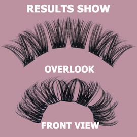 QUEWEL Cluster Lashes 72 Pcs Wide Stem Individual Lashes C/D Curl 8-16mm Length DIY Eyelash Extension False Eyelashes Soft for Personal Makeup Use at Home (H8-D-MIX8-16)