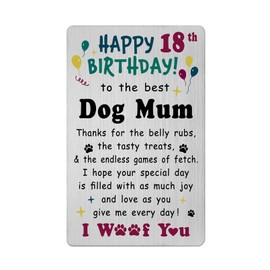 Richesele Dog Mum 18th Birthday Card - Happy 18th Birthday Card from Dogs to Mum - 18th Mum Gifts from Dog